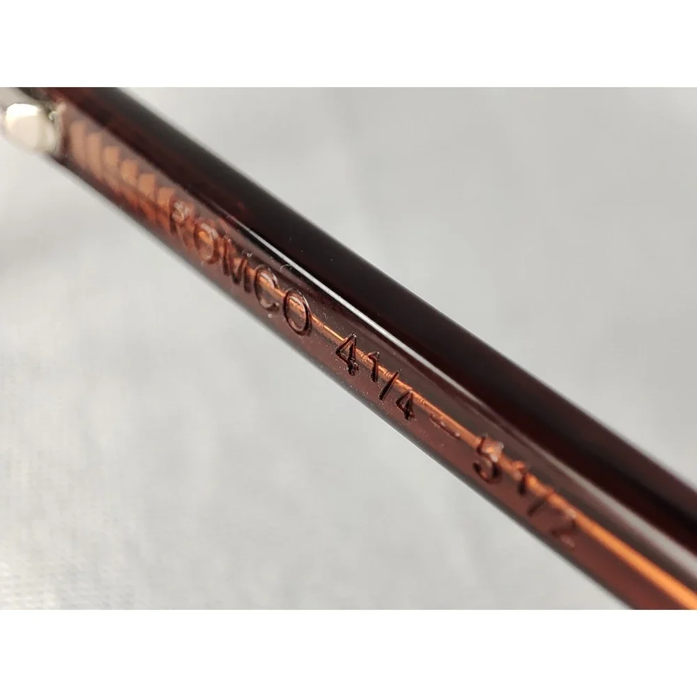Vintage ROMCO Brown‎ Acetate Eyeglass Frames 19-55 USA Military 5 1/2
